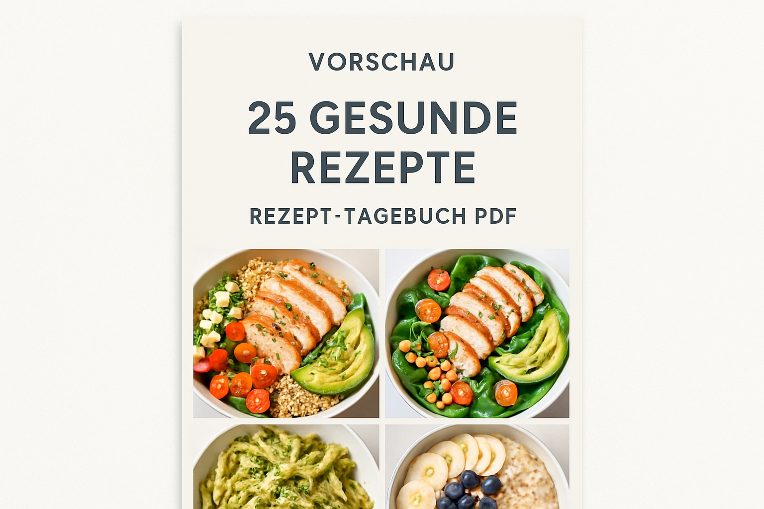 Vorschau der 25 gesunden Rezepte und Rezept-Tagebuch PDF